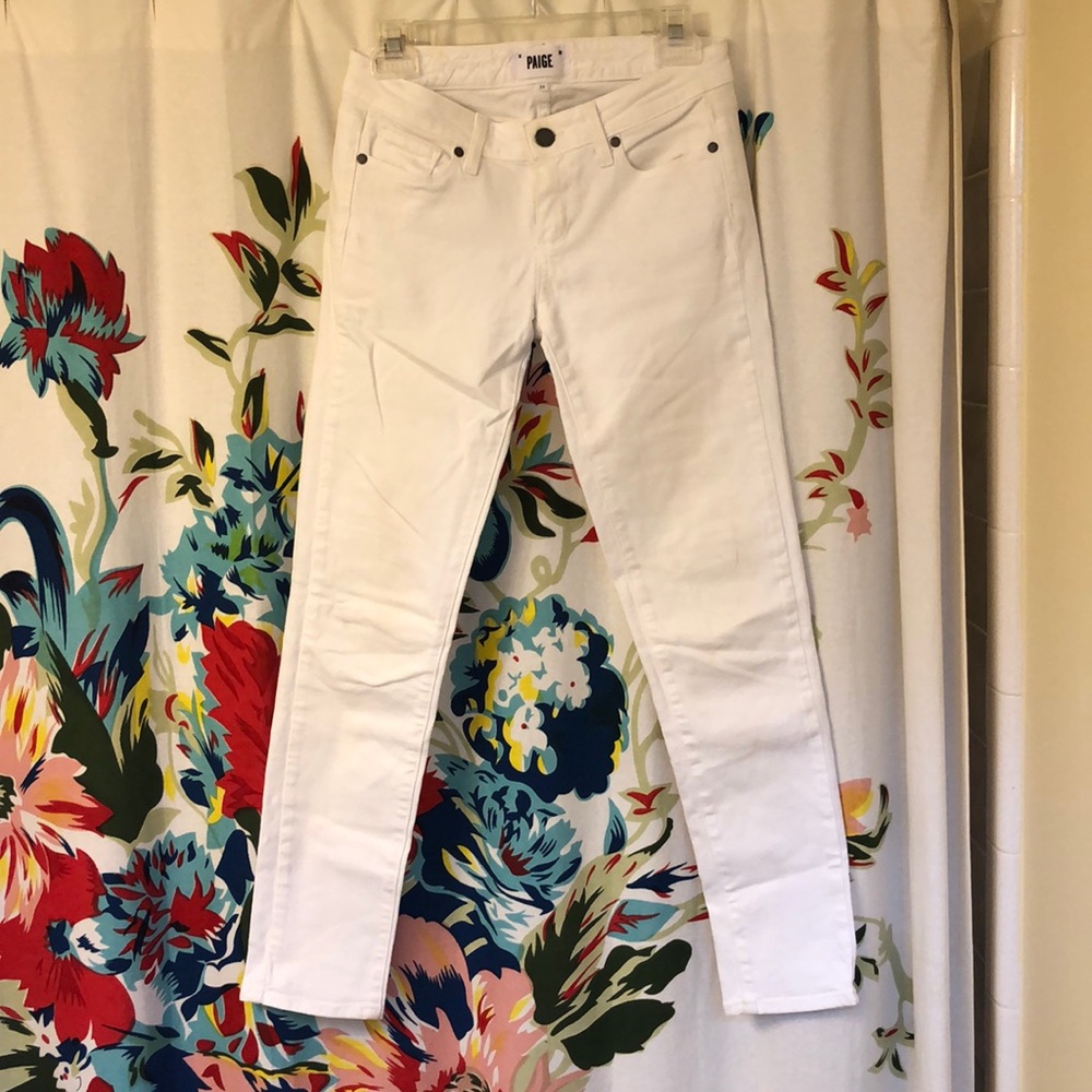 Paige Denim | Skyline Ankle Peg white skinny jeans